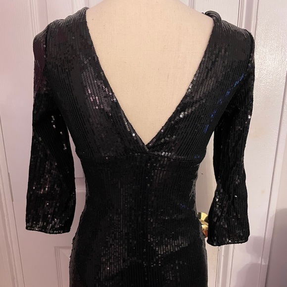 Black Sequin Mini Dress - Picture 2 of 3
